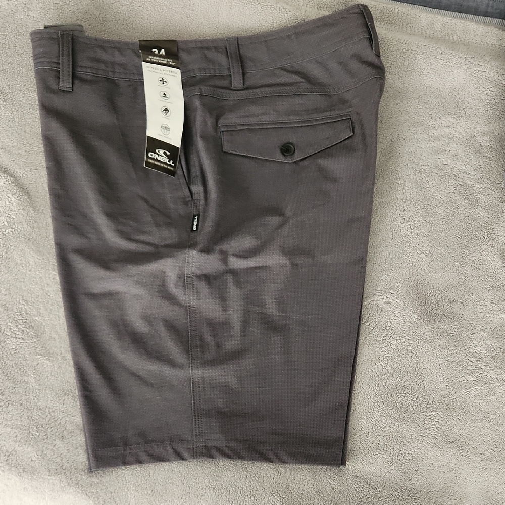 O'Neill Men's Charcoal Flat Front Shorts